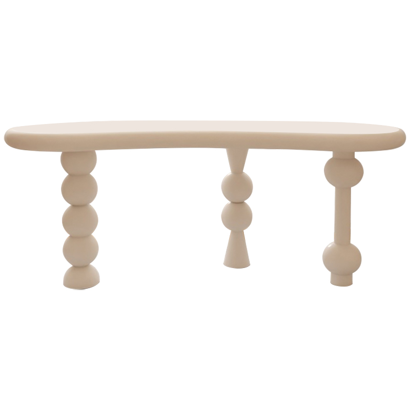 Рабочий стол Zane Unique Shape Desk Бежевый Рабочий стол Zane Unique Shape Desk Бежевый в Челябинске | Loft Concept