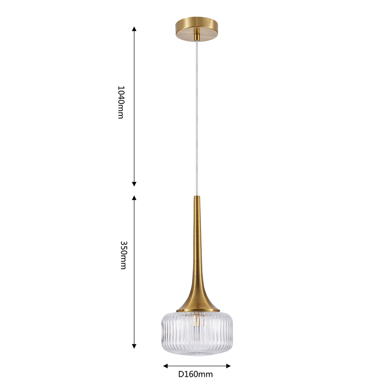 Подвесной светильник Blown Glass с прозрачным рельефным плафоном Подвесной светильник Blown Glass с прозрачным рельефным плафоном в Челябинске