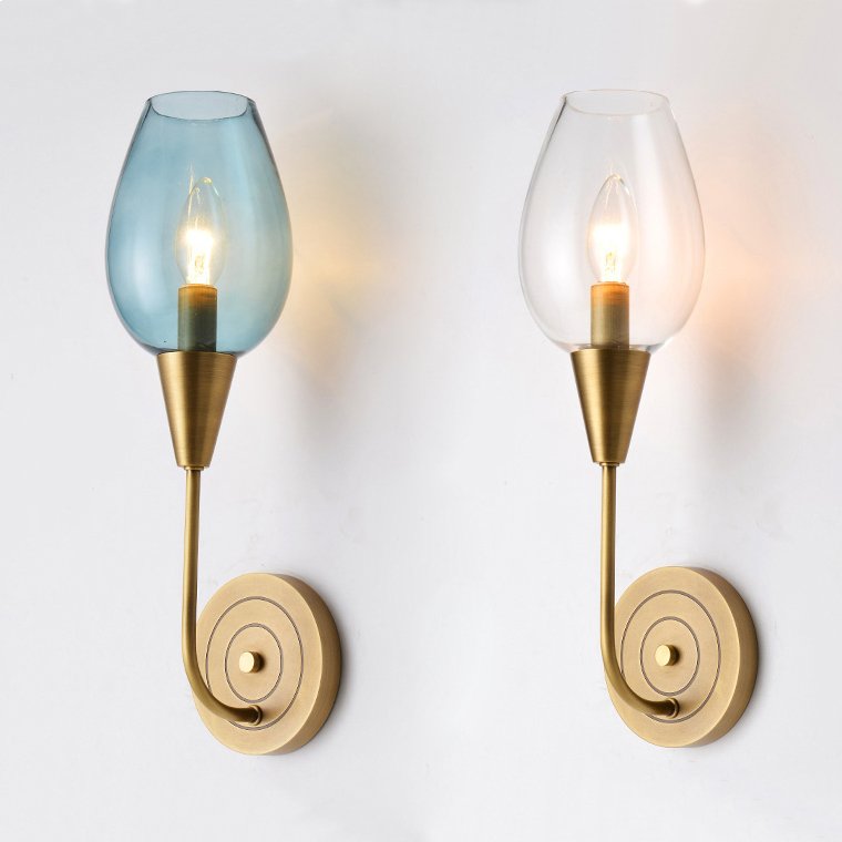 Бра VIOLA WALL Lamp Латунь Голубой пастельный Прозрачное Стекло Бра VIOLA WALL Lamp Латунь Голубой пастельный Прозрачное Стекло в Челябинске | Loft Concept
