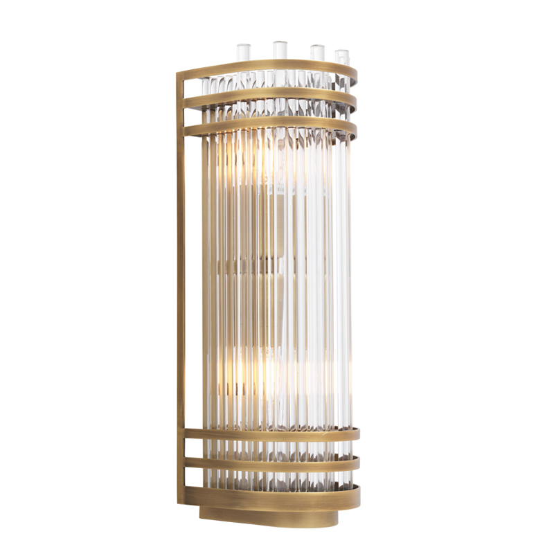 Бра Eichholtz Wall Lamp Gulf S Brass Латунь Античная полированная Прозрачный Бра Eichholtz Wall Lamp Gulf S Brass Латунь Античная полированная Прозрачный в Челябинске | Loft Concept
