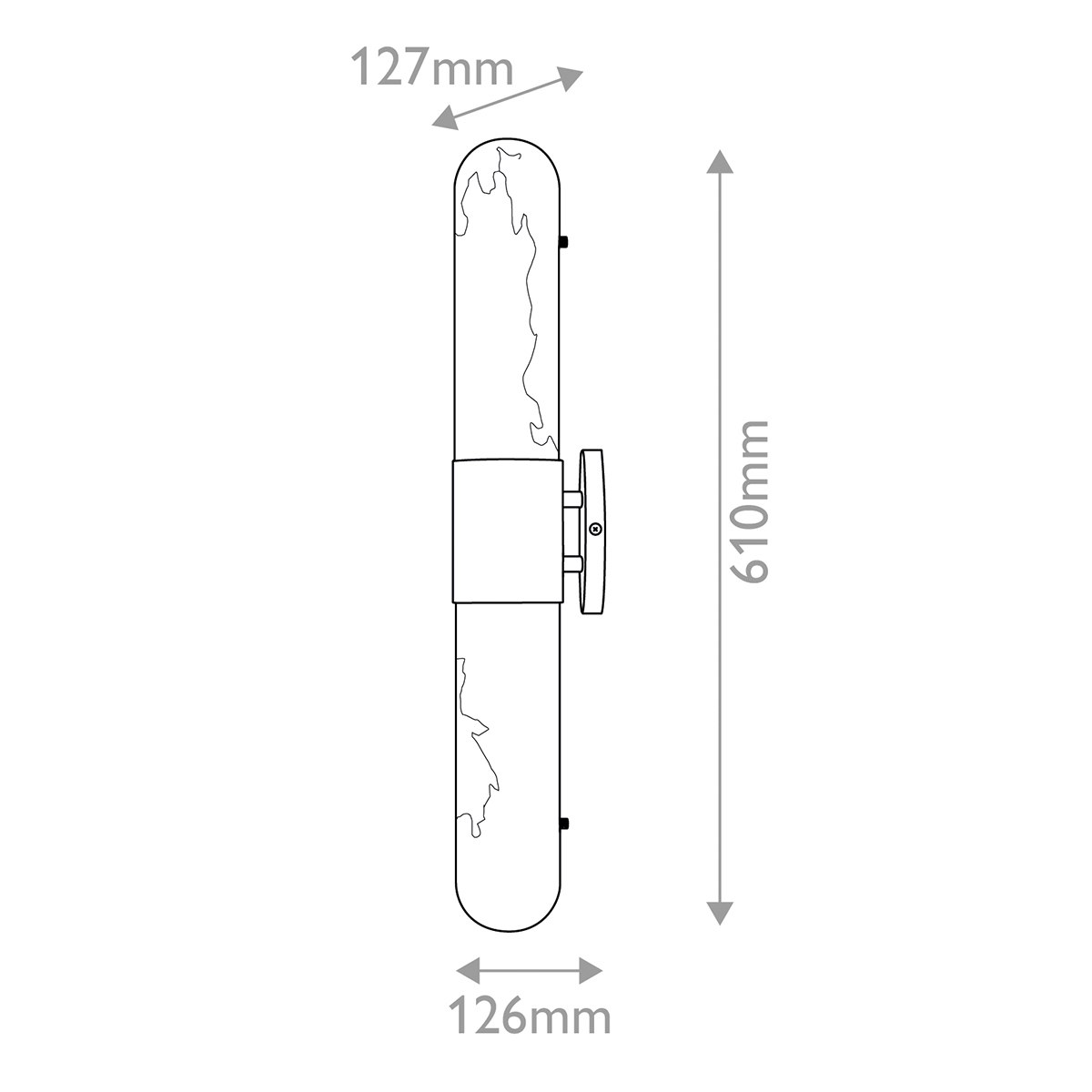 Бра для ванных комнат вертикальное с вытянутым плафоном из алебастра Hinkley в Челябинске