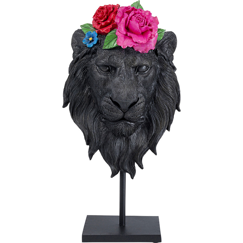 Статуэтка Lion and Flowers Черный Статуэтка Lion and Flowers Черный в Челябинске | Loft Concept