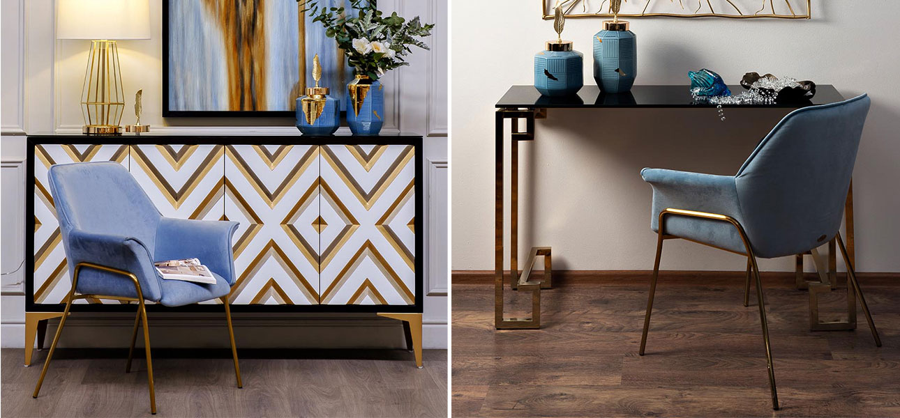 Кресло Butte-Chaumont GRAY-BLUE - фото №3