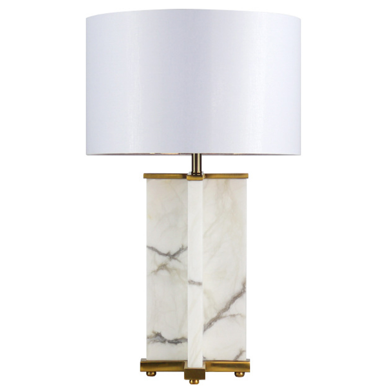 Настольная лампа Cecily Marble Table Lamp Белый Белый Мрамор Bianco Латунь Настольная лампа Cecily Marble Table Lamp Белый Белый Мрамор Bianco Латунь в Челябинске | Loft Concept