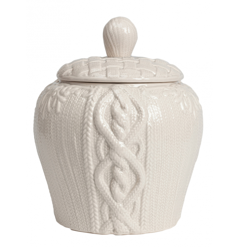 Ваза Knitted Pattern с крышкой Белый Ваза Knitted Pattern с крышкой Белый в Челябинске | Loft Concept