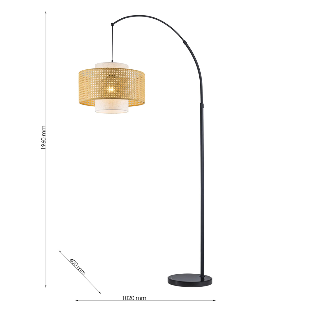 Торшер с декоративным поясом из плетеного бамбука Biuloggicu в Челябинске