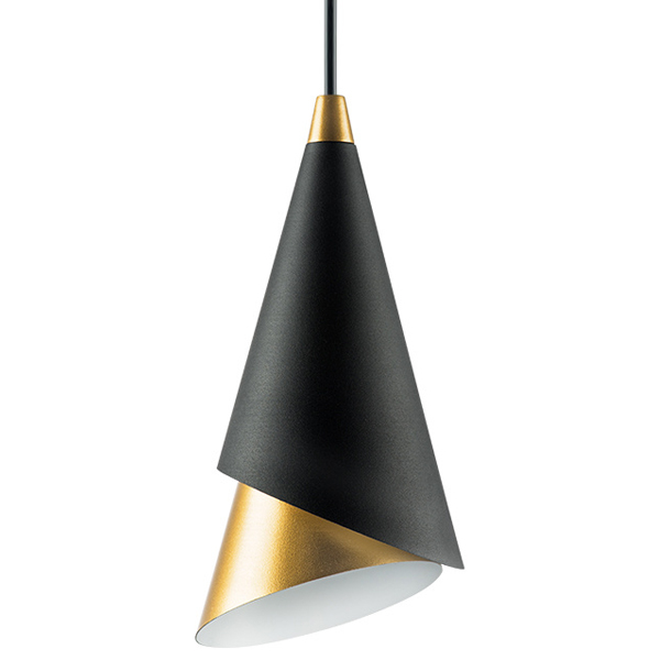 Подвесной светильник Lucio Black and Gold One Черный Золотой Подвесной светильник Lucio Black and Gold One Черный Золотой в Челябинске | Loft Concept