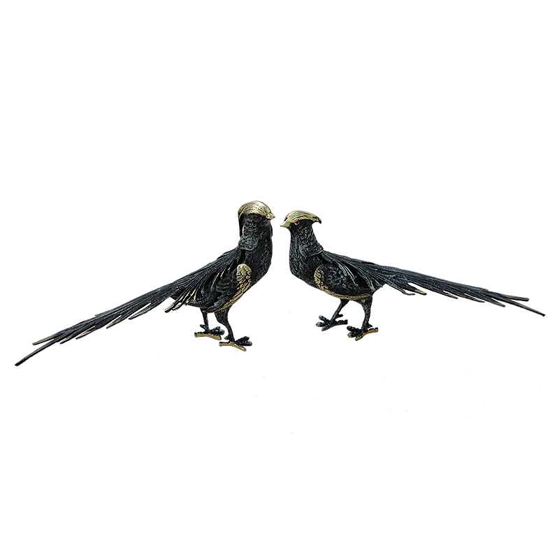 Статуэтка бронзовая пара Фазаны синие Bronze Birds Бронза Синий Статуэтка бронзовая пара Фазаны синие Bronze Birds Бронза Синий в Челябинске | Loft Concept