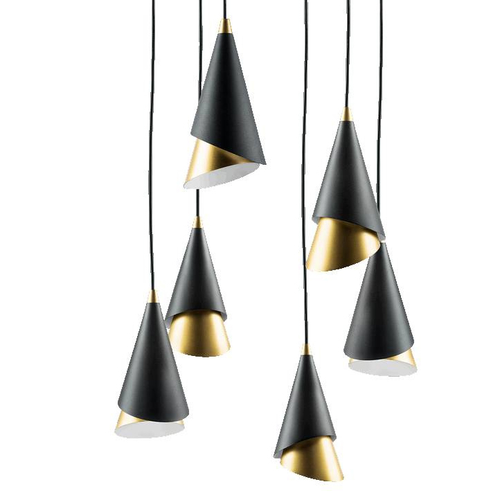Люстра Lucio Black and Gold 6 Черный Золотой Люстра Lucio Black and Gold 6 Черный Золотой в Челябинске | Loft Concept