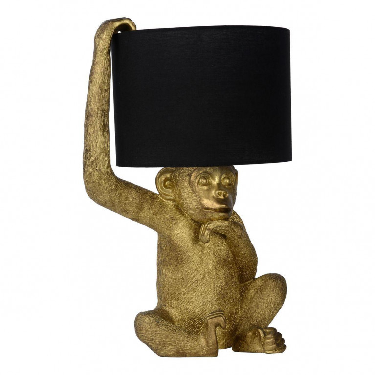 Настольная лампа с Золотой Обезьяной Monkey holding a lampshade Черный Золотой Настольная лампа с Золотой Обезьяной Monkey holding a lampshade Черный Золотой в Челябинске | Loft Concept