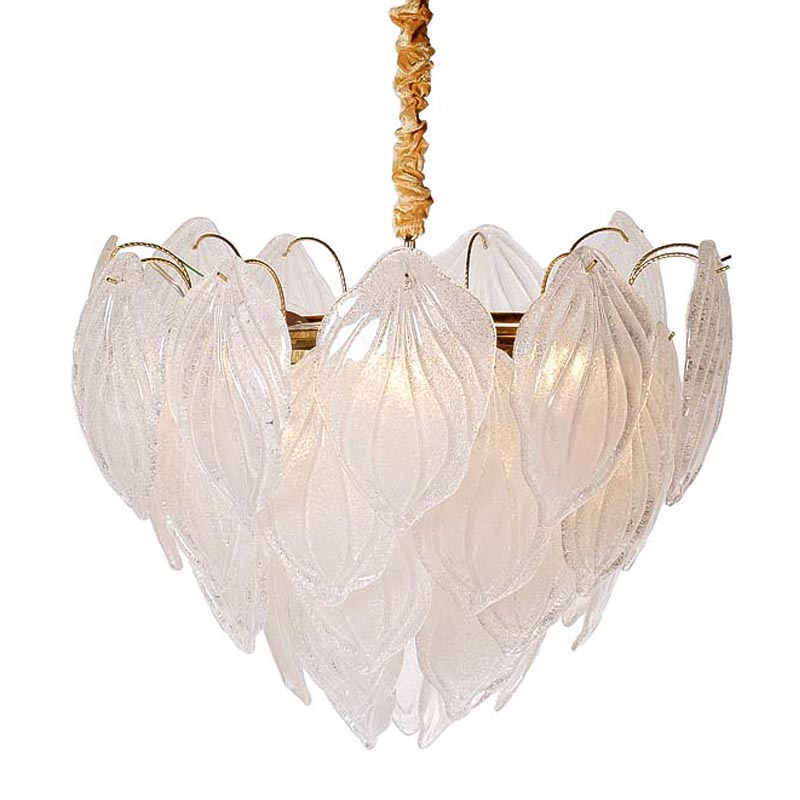 Люстра Textured Glass Chandelier Petal 8 Глянцевое золото Люстра Textured Glass Chandelier Petal 8 Глянцевое золото в Челябинске | Loft Concept