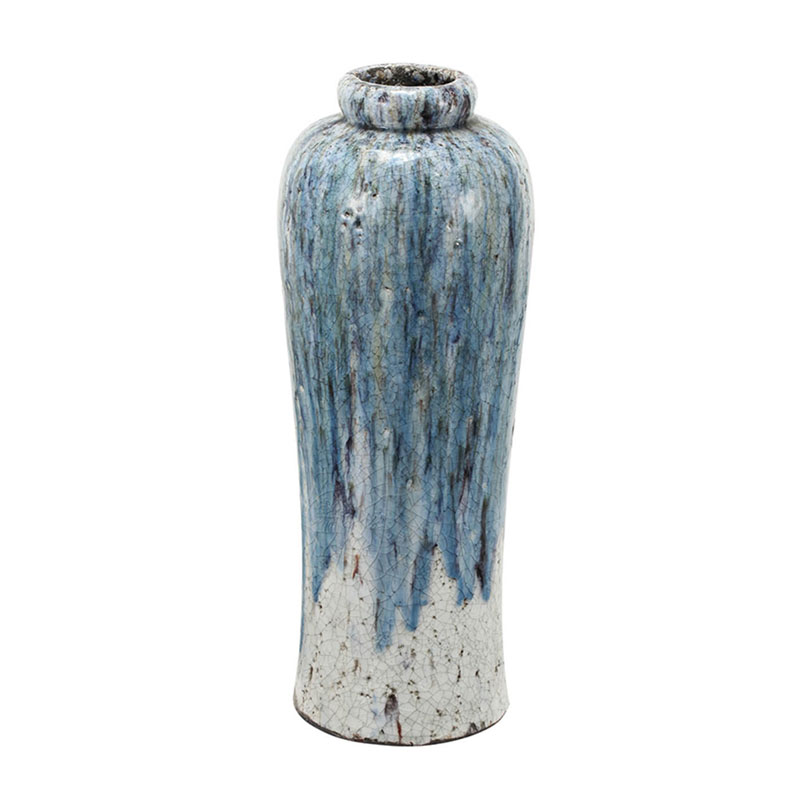 Ваза Terracotta Vase blue-white high Белый Голубой Ваза Terracotta Vase blue-white high Белый Голубой в Челябинске | Loft Concept