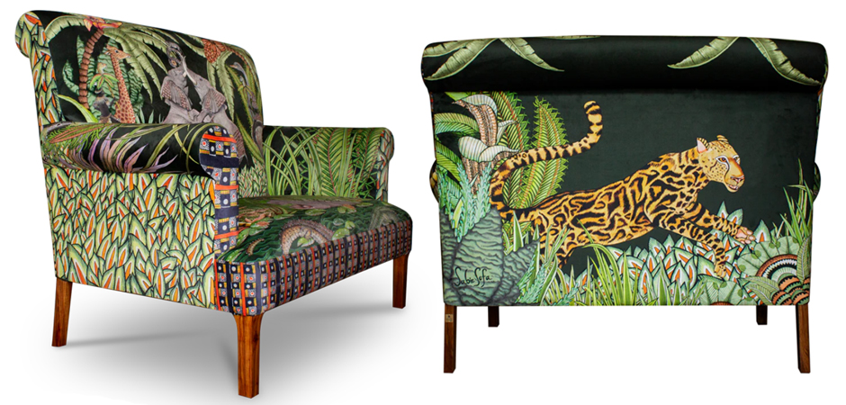 Диван Ardmore Design Sabie Sofa in Tanzanite Зеленый Тропический Орнамент Диван Ardmore Design Sabie Sofa in Tanzanite Зеленый Тропический Орнамент - Loft-Concept в Челябинске