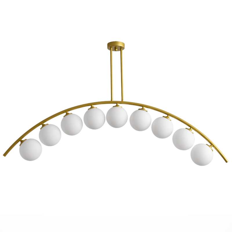 Светильник Ceiling lamp arc and balls Золотой Белое матовое стекло Светильник Ceiling lamp arc and balls Золотой Белое матовое стекло в Челябинске | Loft Concept