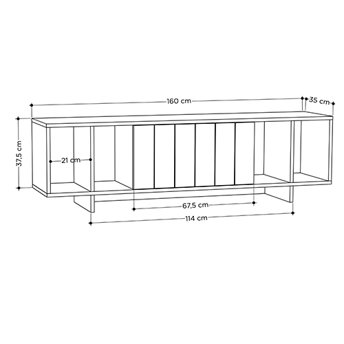 ТВ-тумба с откидной дверцей и 4-мя полками ZITANO TV STAND OAK ТВ-тумба с откидной дверцей и 4-мя полками ZITANO TV STAND OAK в Челябинске