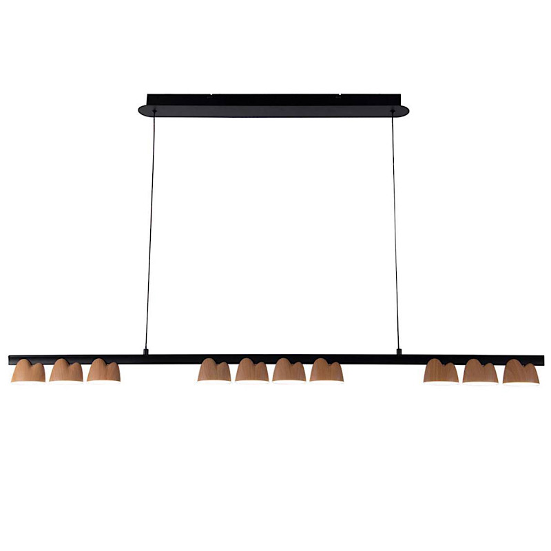 Люстра Collection Wooden Eco Light 135 Черный матовый Прозрачный в Челябинске | Loft Concept 