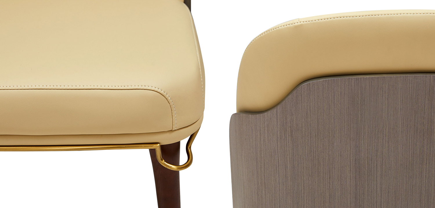 Стул бежевый Emilis Chair ножки из массива ясеня - фото №1