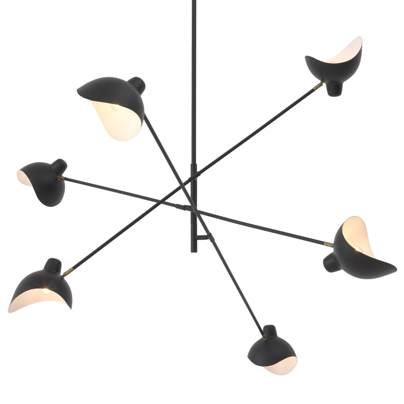Люстра Eichholtz Chandelier Meryll Black Латунь Античная полированная Черный Люстра Eichholtz Chandelier Meryll Black Латунь Античная полированная Черный в Челябинске | Loft Concept