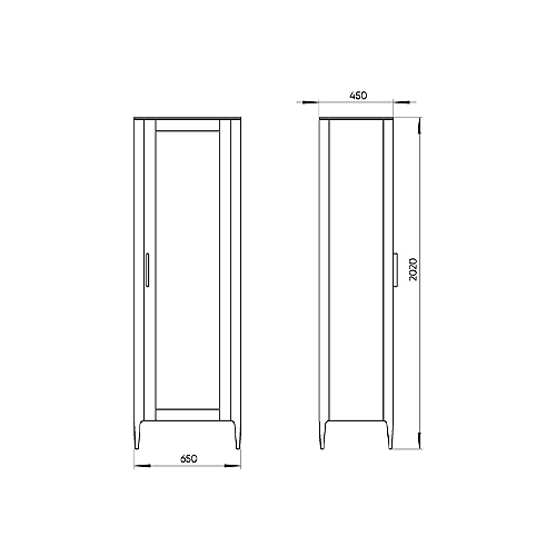 Витрина серая со стеклянной дверью с 4-мя полками и 2-мя ящиками Type  в Челябинске
