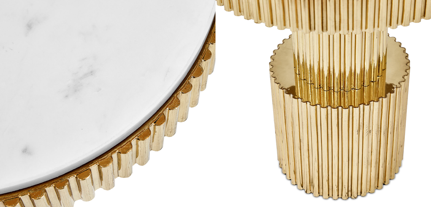 Приставной стол Brass Column Side Table - фото