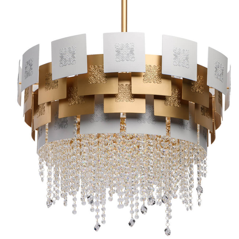Люстра Engraving Plates White Gold Белый Золотой Люстра Engraving Plates White Gold Белый Золотой в Челябинске | Loft Concept