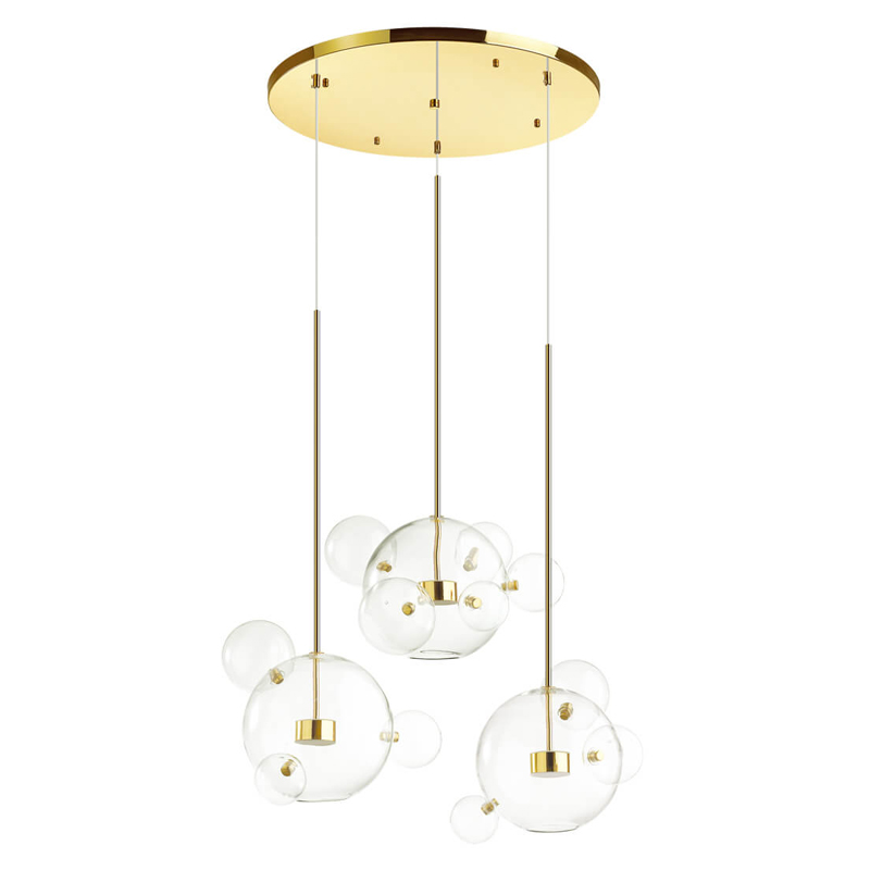 Люстра Transparent Bubble Chandelier Gold Circle Глянцевое золото Прозрачный Люстра Transparent Bubble Chandelier Gold Circle Глянцевое золото Прозрачный в Челябинске | Loft Concept