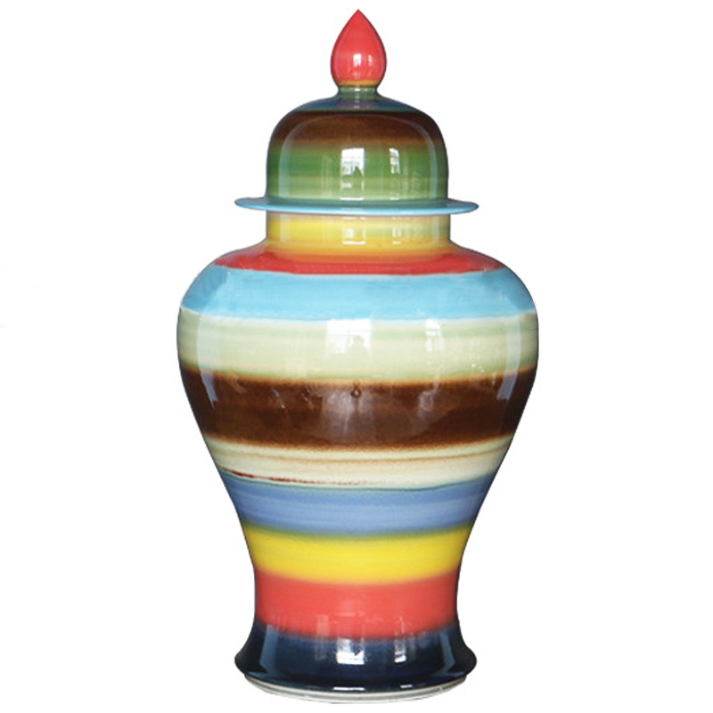Ваза с крышкой Colored Stripes Rainbow Vase Мульти Ваза с крышкой Colored Stripes Rainbow Vase Мульти в Челябинске | Loft Concept