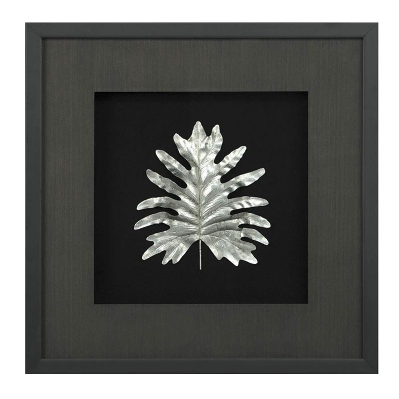 Панно Cassian Oak Leaf Черный Серебряный Панно Cassian Oak Leaf Черный Серебряный в Челябинске | Loft Concept