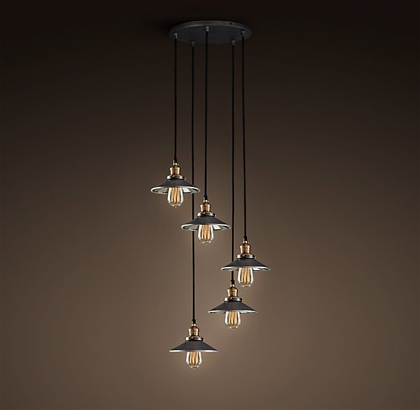 Люстра Loft Cone Pendant Reflector 5 Черный Люстра Loft Cone Pendant Reflector 5 Черный в Челябинске | Loft Concept