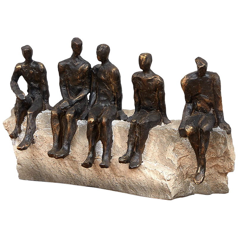 Статуэтка Sitting on the Rock Темная бронза Бежево-серый Статуэтка Sitting on the Rock Темная бронза Бежево-серый в Челябинске | Loft Concept
