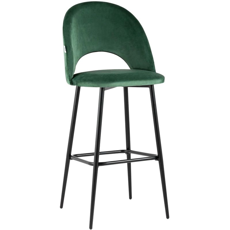 Барный Стул CLIFF Chair Зеленый Велюр Зеленый Черный Барный Стул CLIFF Chair Зеленый Велюр Зеленый Черный в Челябинске | Loft Concept