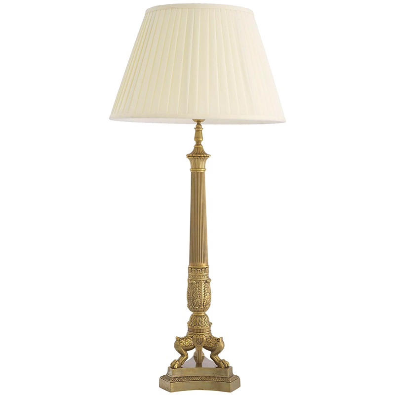 Настольная лампа Eichholtz Table Lamp Marchand Brass Латунь Винтажная латунь Кремовый Настольная лампа Eichholtz Table Lamp Marchand Brass Латунь Винтажная латунь Кремовый в Челябинске | Loft Concept