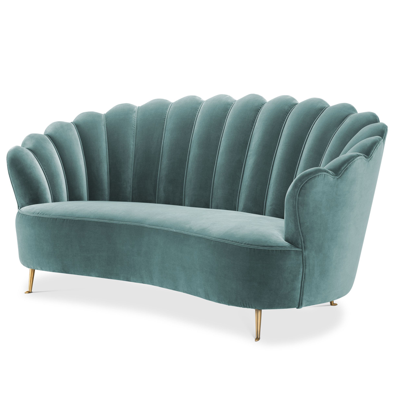 Диван Eichholtz Sofa Messina Turquoise Бирюзовый Латунь Диван Eichholtz Sofa Messina Turquoise Бирюзовый Латунь в Челябинске | Loft Concept