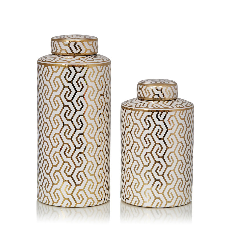 Ваза Vase Geometry white and gold Белый Золотой Ваза Vase Geometry white and gold Белый Золотой в Челябинске | Loft Concept