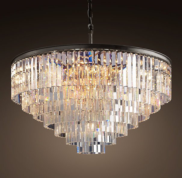Люстра RH 1920s Odeon Clear Glass Fringe Chandelier - 80, 110 Черный Люстра RH 1920s Odeon Clear Glass Fringe Chandelier - 80, 110 Черный в Челябинске | Loft Concept