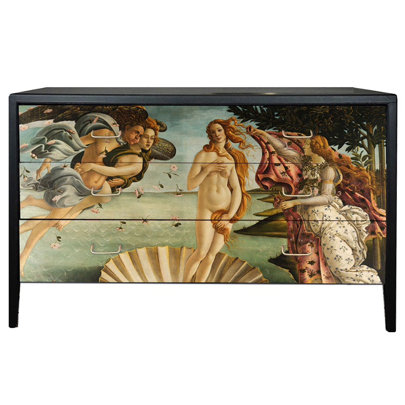 Комод Афродита Chest Of Drawers The Birth Of Venus Черный Бежево-серый Комод Афродита Chest Of Drawers The Birth Of Venus Черный Бежево-серый в Челябинске | Loft Concept