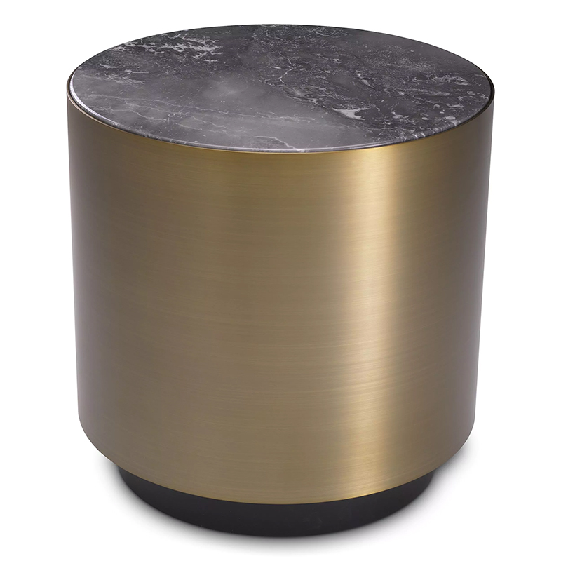 Приставной столик Eichholtz Side Table Porter Round Латунь Серый Приставной столик Eichholtz Side Table Porter Round Латунь Серый в Челябинске | Loft Concept