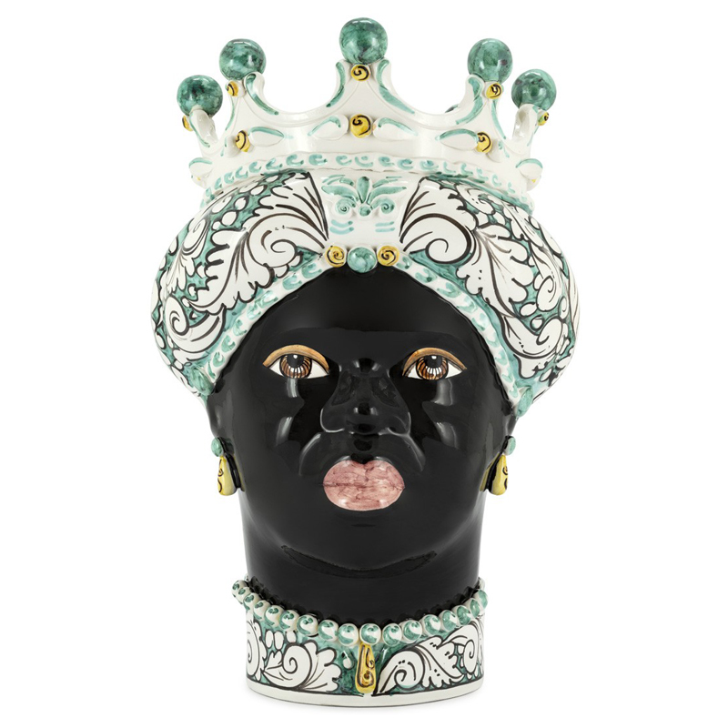 Ваза VASE MORO LADY CROWN turquoise Мульти в Челябинске | Loft Concept 