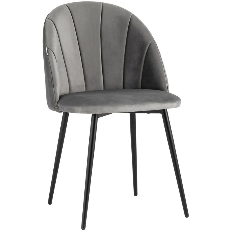 Стул Balsari S Chair Серый Велюр Серый Черный Стул Balsari S Chair Серый Велюр Серый Черный в Челябинске | Loft Concept