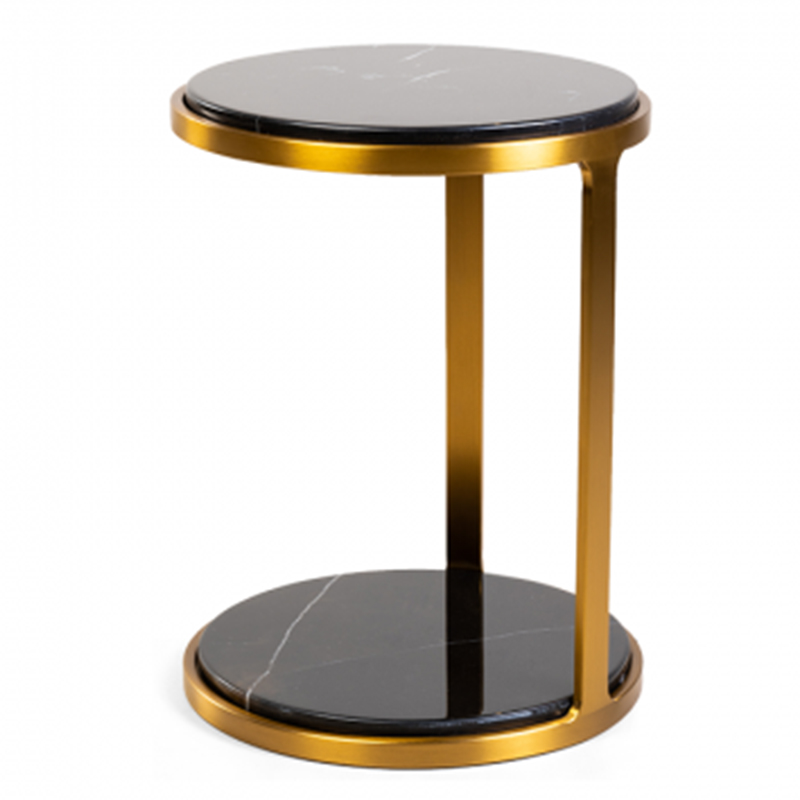Приставной стол Viorel Marble Side Table Черный Мрамор Nero Глянцевое золото Приставной стол Viorel Marble Side Table Черный Мрамор Nero Глянцевое золото в Челябинске | Loft Concept