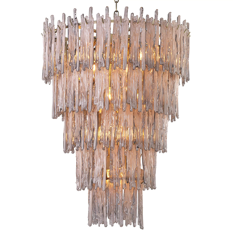 Люстра Eichholtz Chandelier Saint Roch L Латунь Серый Стекло Смок Люстра Eichholtz Chandelier Saint Roch L Латунь Серый Стекло Смок в Челябинске | Loft Concept