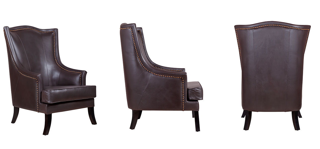 Кресло кожаное Brown Builder - фото