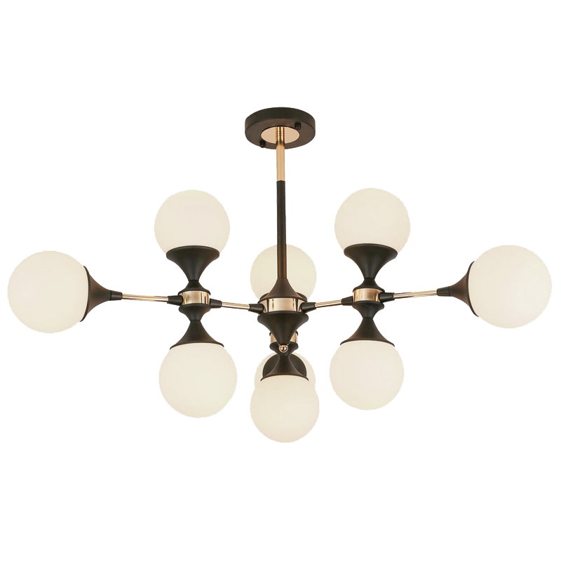 Люстра Ball Valley Arredoluce Ceiling Lamp Белый Латунь Черный Люстра Ball Valley Arredoluce Ceiling Lamp Белый Латунь Черный в Челябинске | Loft Concept