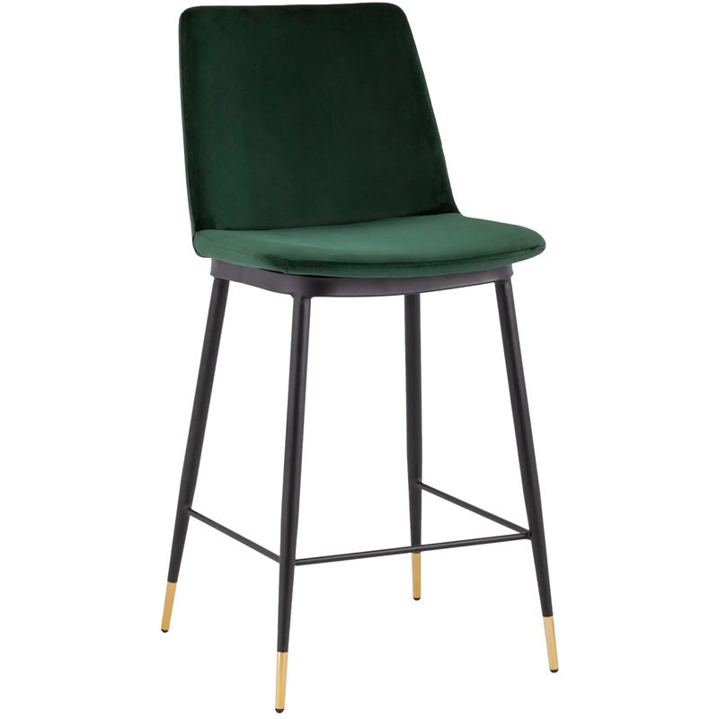 Полубарный Стул Melissa Chair Зеленый Велюр Зеленый Черный в Челябинске | Loft Concept 