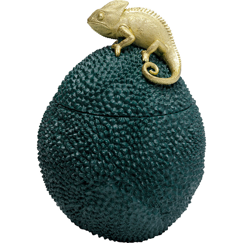 Шкатулка Lizard on tropical fruit Зеленый Золотой Шкатулка Lizard on tropical fruit Зеленый Золотой в Челябинске | Loft Concept