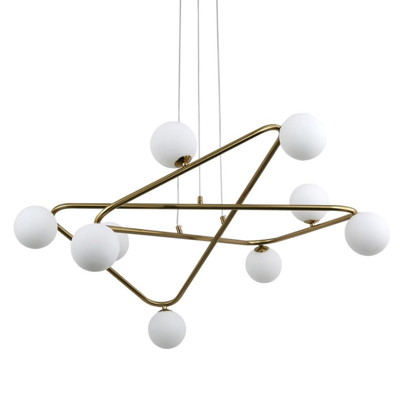 Люстра Curve Brass с Белым Плафоном Латунь в Челябинске | Loft Concept 