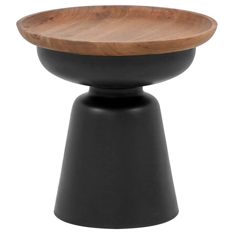 Приставной стол Keaton Round Side Table Коричневый Черный в Челябинске | Loft Concept 