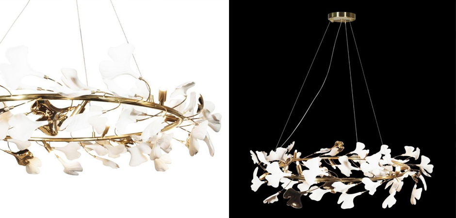 Декоративная люстра Wintery flover Gold с Белыми плафонами Декоративная люстра Wintery flover Gold с Белыми плафонами - Loft-Concept в Челябинске
