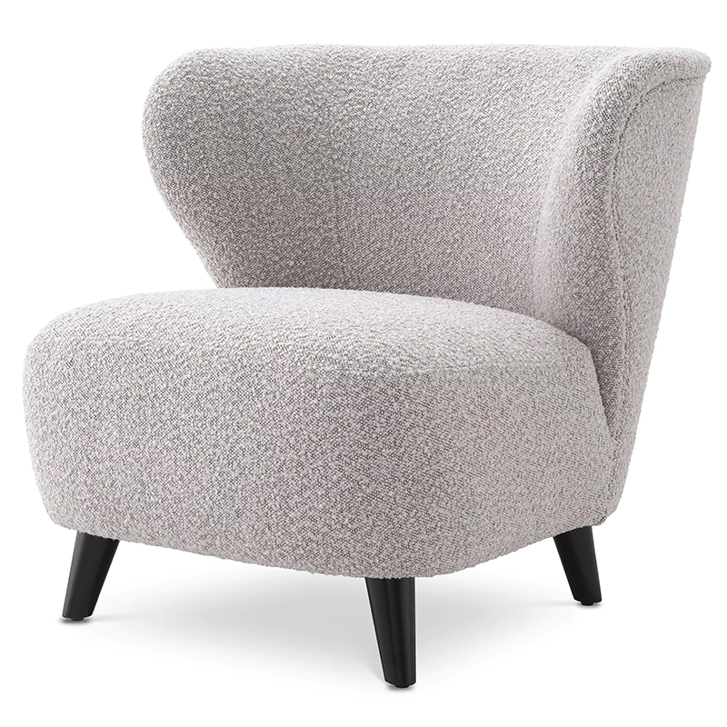 Кресло Eichholtz Chair Hydra Boucle Серый Черный Серый Черный в Челябинске | Loft Concept 