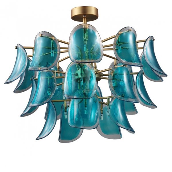 Люстра Sea Siren Chandelier Глянцевое золото Бирюзовый Люстра Sea Siren Chandelier Глянцевое золото Бирюзовый в Челябинске | Loft Concept